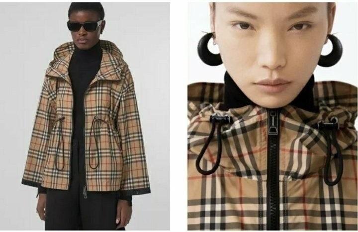 버버리 Burberry 로고 테이프 빈티지 체크 후드 재킷  (국내배송)