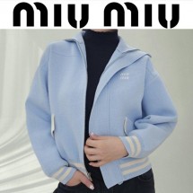 미우미우 배색포켓 빅카라 집업 (국내배송)