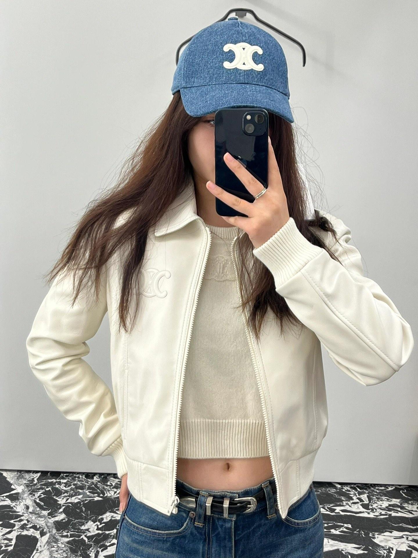 셀린느 개선문 로고 쇼트 가죽 자켓 (해외배송)