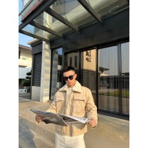 루이비통 엠보싱 퍼 칼라 데님 재킷 (해외배송)