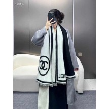 샤넬 화이트&블랙 캐시미어 머플러 (국내배송)