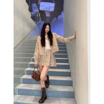 미우미우 니트 폴로 칼라 체크 셔츠 스커트 세트 (해외배송)