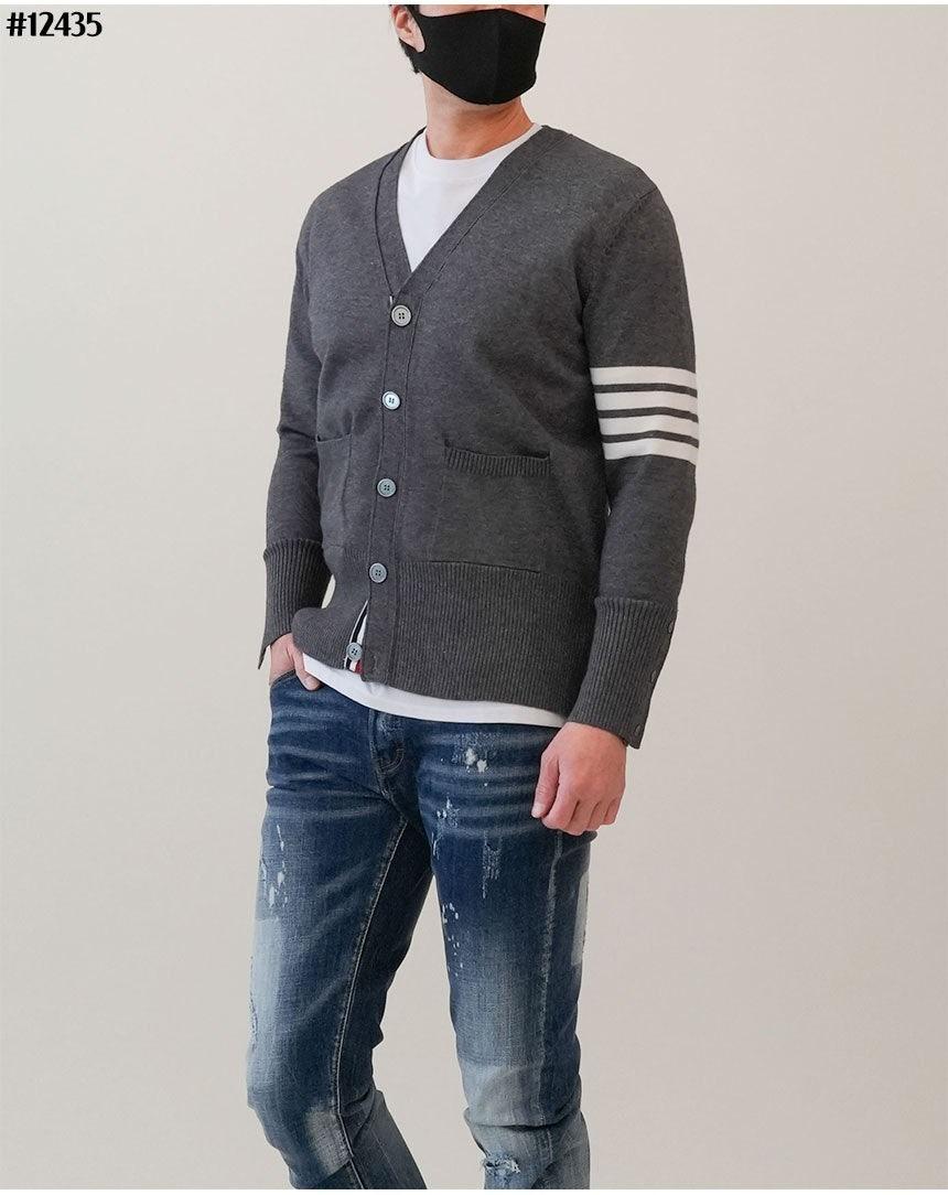 톰브라운 4바 스트라이프 브이넥 가디건 (국내배송)