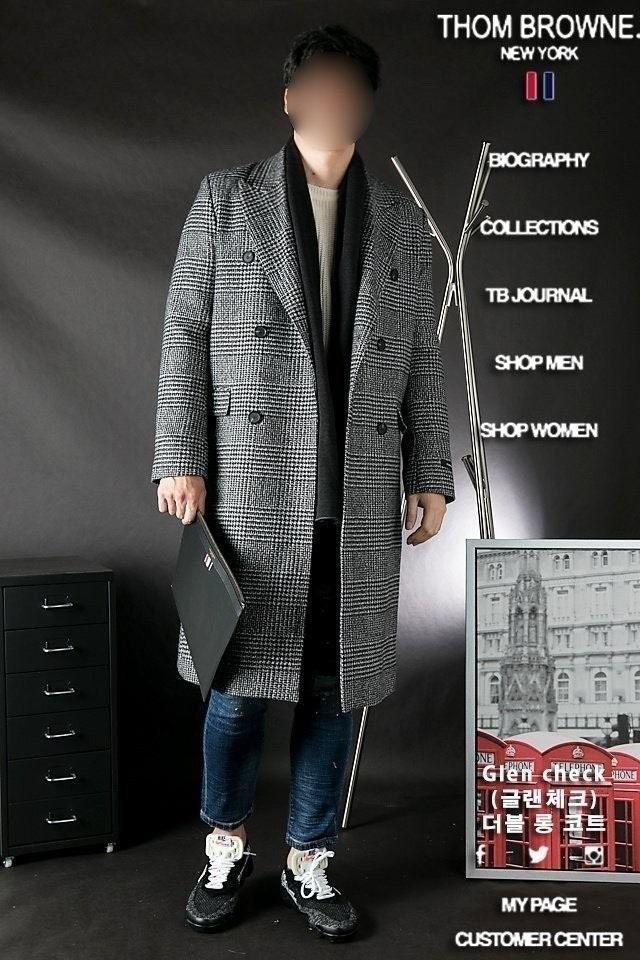 톰브라운 Glen Check 더블 롱 코트 (국내배송)