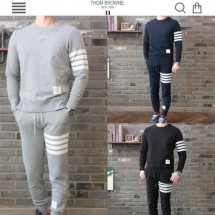 톰브라운 Thom Browne 사선완장 시그니쳐 코튼 맨투맨 & 스웻팬츠 세트 (국내배송)