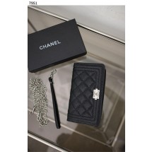 샤넬 지퍼 카드지갑 캐비어 가죽 폰케이스 (국내배송)