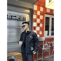 샤넬 자수 슬로건 빈티지 지퍼 후드 윈드브레이커 자켓 (해외배송)
