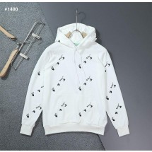 오프화이트 올오버 로고 화이트 후드 티셔츠 (국내배송)