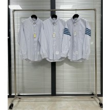 톰브라운 블루 세로줄무늬 긴팔 셔츠 (해외배송)