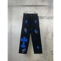 크롬하츠 워크웨어 로깅 클라인 블루 레더 한정판 청바지 (해외배송)