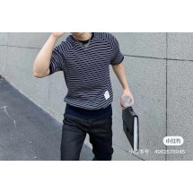 톰브라운 라인 라운드넥 아이스실크 반팔 티셔츠 (해외배송)