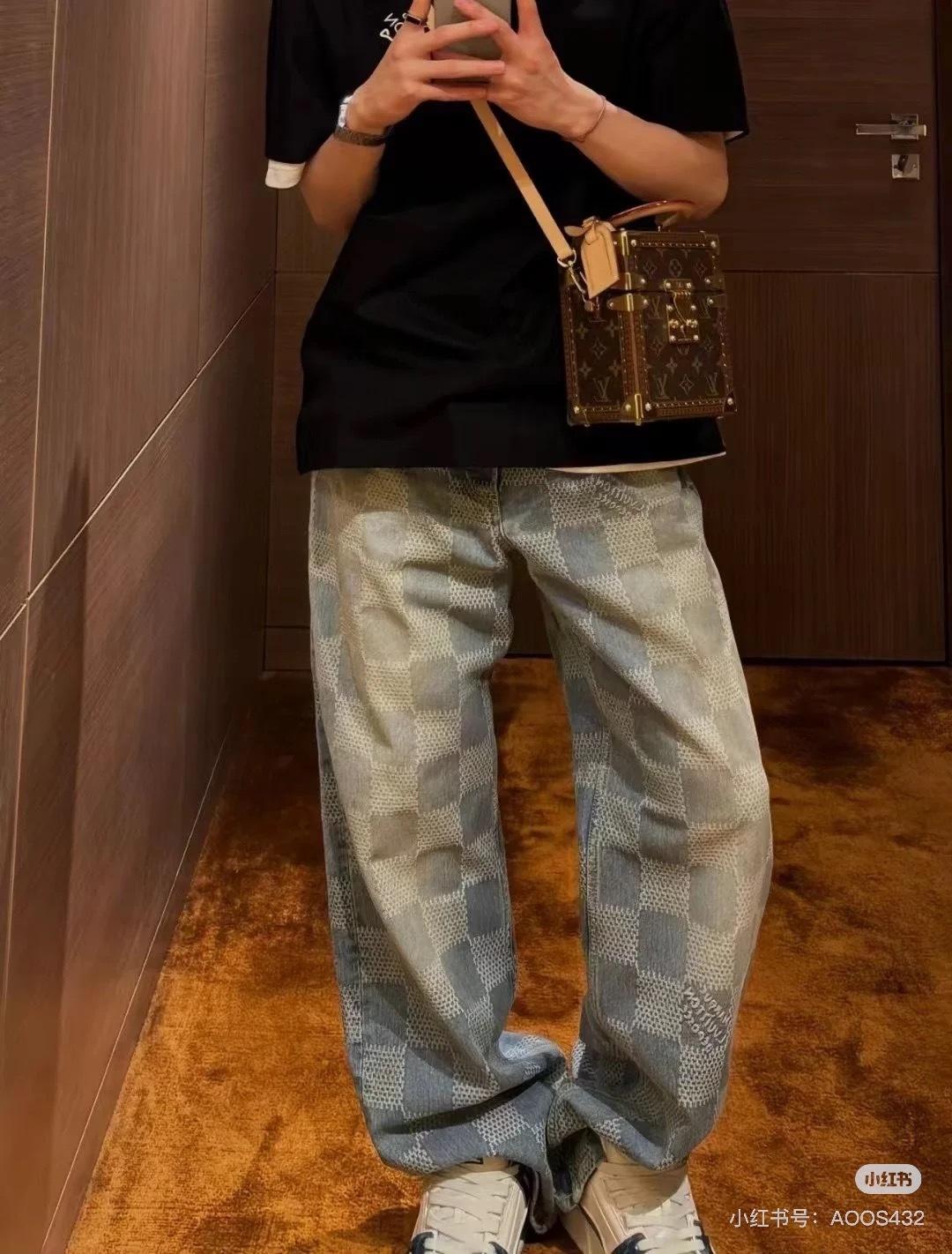 루이비통 25SS 체커보드 데님 재킷 + 데님 팬츠 (정품급 해외배송)