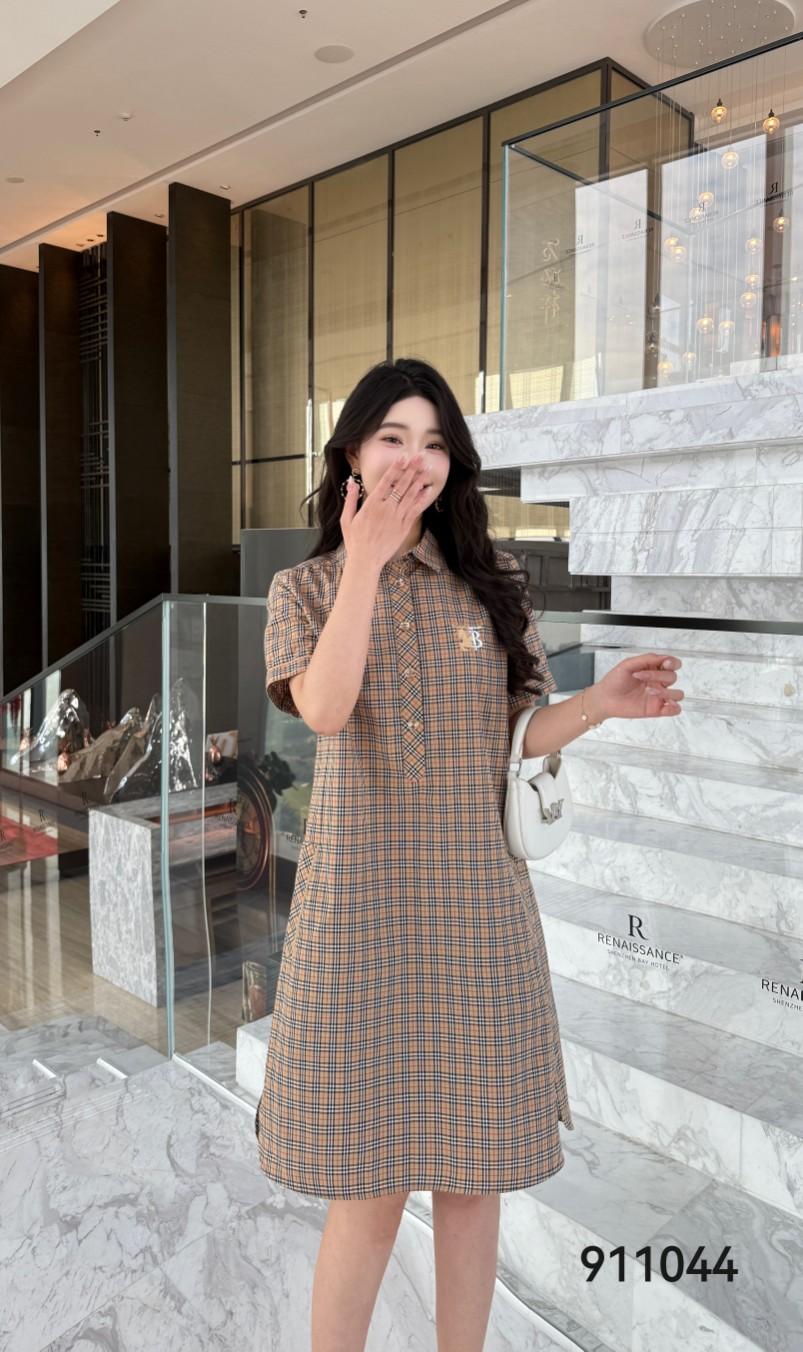 버버리 플레이드 싱글 브레스트 레이스업 롱 스커트 (해외배송)
