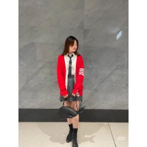 톰브라운 뉴 퍼피 4바 니트 V넥 카디건 2컬러 (해외배송)