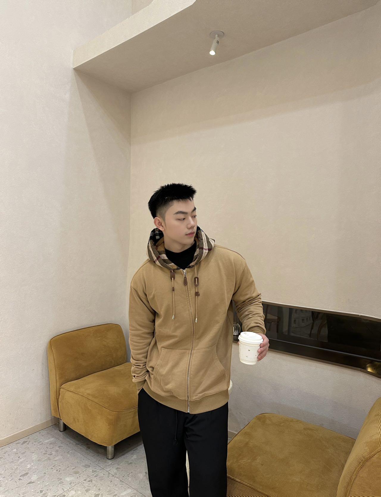 버버리 BBR 플레드 패치워크 지퍼 후드 재킷 (해외배송)