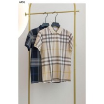 버버리 수입고급 남성 체크 반팔 카라 니트 (국내배송)