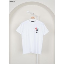 크롬하츠 남성 멀티 컬러 십자 페인팅 그래픽 티셔츠 (국내배송)