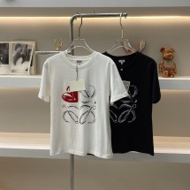 로에베 하트로고 여성 라운드 실켓티셔츠 (국내배송)