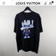 루이비통 수입 LV cow 프린팅 라운드 티셔츠 남여공용 블랙 (국내배송)