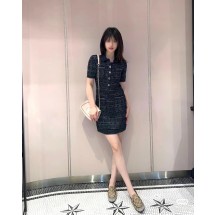 구찌 라펠 반팔 니트 드레스 (해외배송)