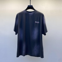 발렌시아가 신상 자수로고 워싱 라운드 티셔츠 (국내배송)