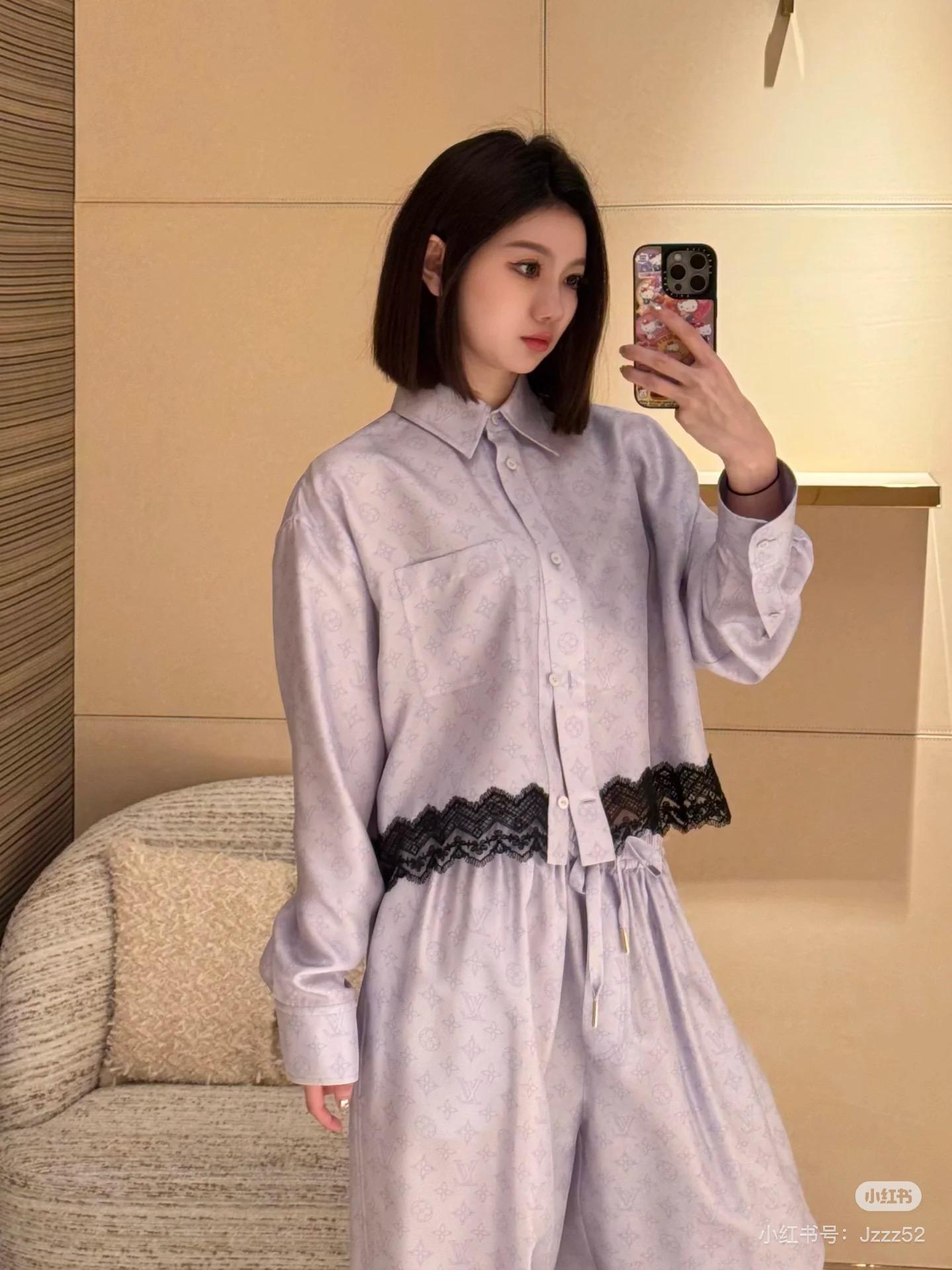 루이비통 레이스 셔츠+바지 파자마 세트 (해외배송)