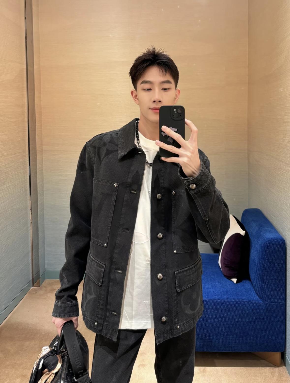 루이비통 그라데이션 블랙 앤 그레이 데님 재킷 (해외배송)