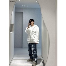 크롬하츠 블랙 화이트 크로스 패치 데님진 (국내배송)