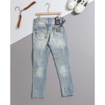 돌체앤가바나 롤업 로고 패턴 데님 팬츠 (국내배송)