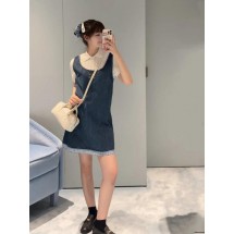 미우미우 MIU 25NEW 플레드 패치워크 데님 드레스 (해외배송)