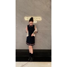 톰브라운 TB 뉴 스타일 라펠 숏 슬리브리스 드레스 (해외배송)