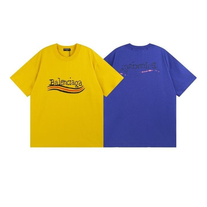 발렌시아가 핸드드로운 웨이브 로* 구제 워싱 반팔 (국내배송)