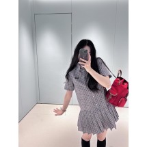 미우미우 로고자수 플리츠셔츠 원피스 (해외배송)