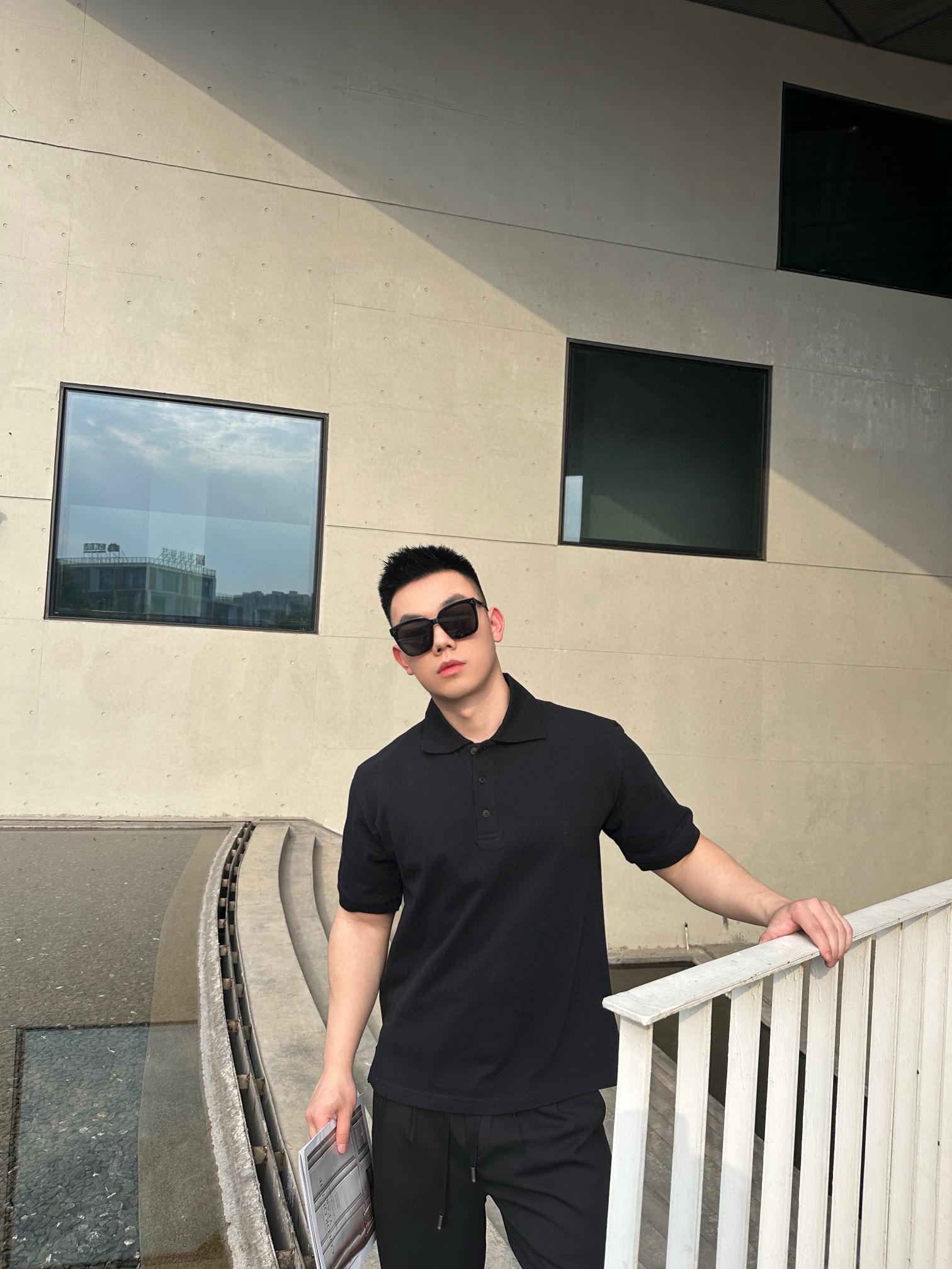 입생로랑 로고 자수 폴로 반팔 (해외배송)