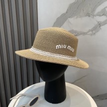 미우미우 플랫탑 밀짚모자 (해외배송)