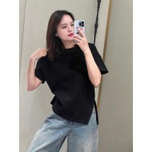 로에베 라운드넥 스몰 로고 자수 반팔 (해외배송)
